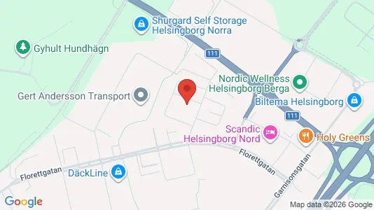 Lagerlokaler att hyra i Helsingborg - kort over placeringen