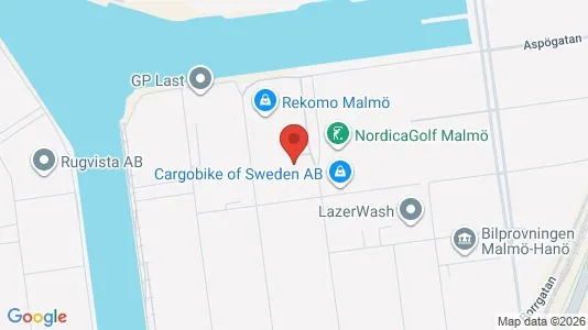 Lagerlokaler att hyra i Malmö Centrum - kort over placeringen