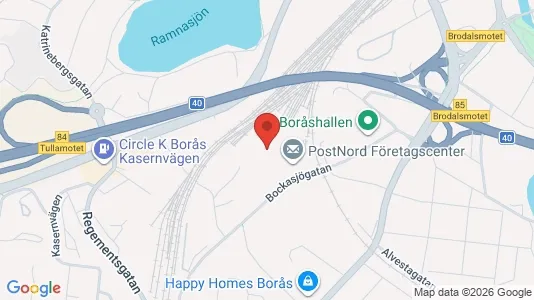 Lagerlokaler att hyra i Borås - kort over placeringen