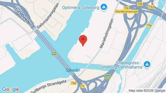 Lagerlokaler att hyra i Göteborg Östra - kort over placeringen