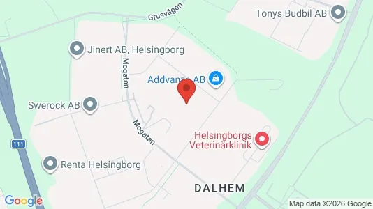 Lagerlokaler att hyra i Helsingborg - kort over placeringen