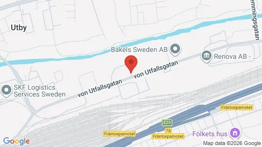 Lagerlokaler att hyra i Göteborg Östra - kort over placeringen
