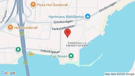 Kontorslokaler att hyra i Sundsvall - kort over placeringen