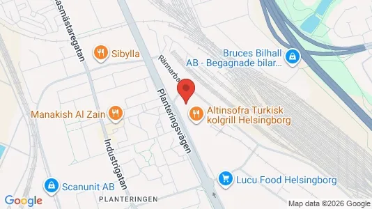 Lagerlokaler att hyra i Helsingborg - kort over placeringen