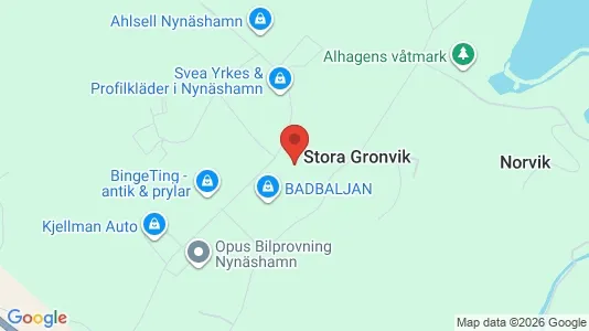 Lagerlokaler att hyra i Nynäshamn - kort over placeringen