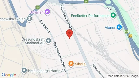 Lagerlokaler att hyra i Helsingborg - kort over placeringen