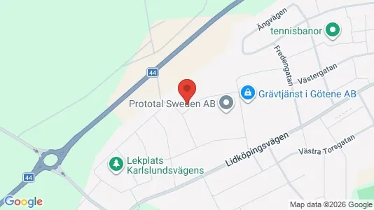 Lagerlokaler att hyra i Götene - kort over placeringen