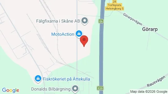Lagerlokaler att hyra i Helsingborg - kort over placeringen