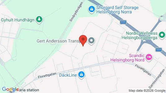 Lagerlokaler att hyra i Helsingborg - kort over placeringen