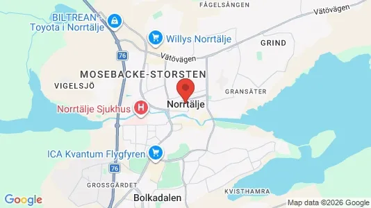 Industrilokaler att hyra i Norrtälje - kort over placeringen
