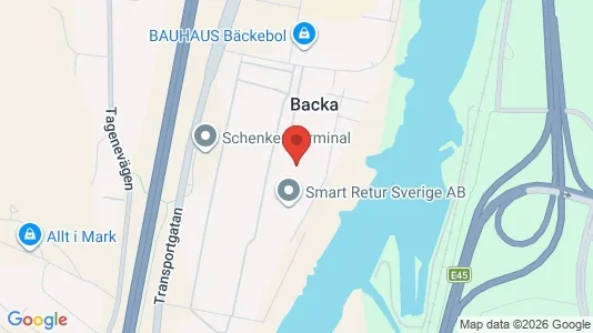 Lagerlokaler att hyra i Göteborg Östra - kort over placeringen