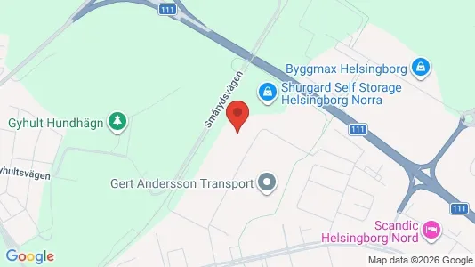 Lagerlokaler att hyra i Helsingborg - kort over placeringen
