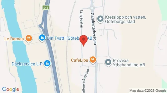 Lagerlokaler att hyra i Göteborg Östra - kort over placeringen