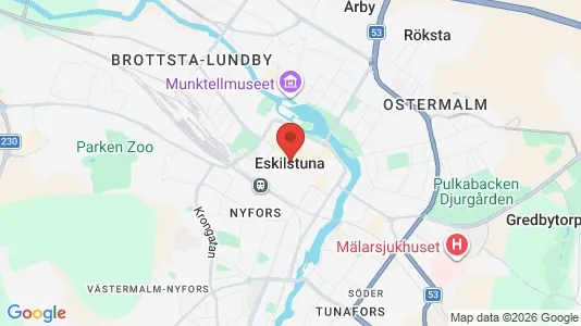 Lagerlokaler att hyra i Eskilstuna - kort over placeringen