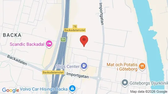 Lagerlokaler att hyra i Göteborg Östra - kort over placeringen
