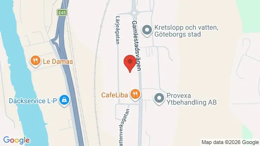 Lagerlokaler att hyra i Göteborg Östra - kort over placeringen