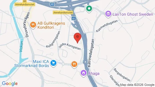 Lagerlokaler att hyra i Borås - kort over placeringen