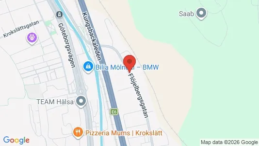 Kontorslokaler att hyra i Mölndal - kort over placeringen