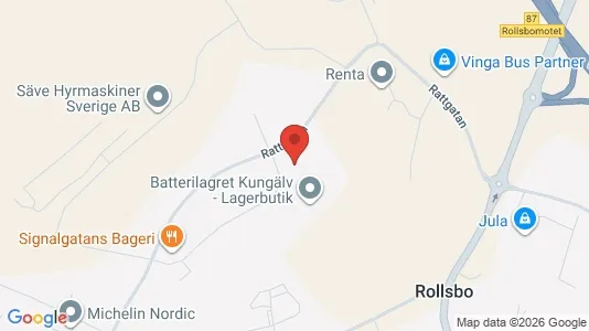 Lagerlokaler att hyra i Kungälv - kort over placeringen