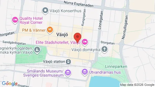 Lagerlokaler att hyra i Växjö - kort over placeringen