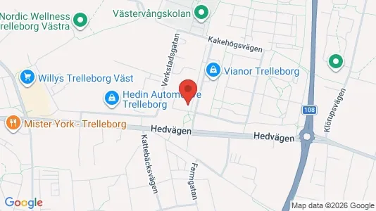 Lagerlokaler att hyra i Trelleborg - kort over placeringen