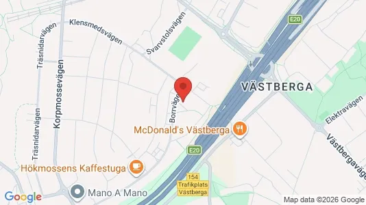 Lagerlokaler att hyra i Södertälje - kort over placeringen