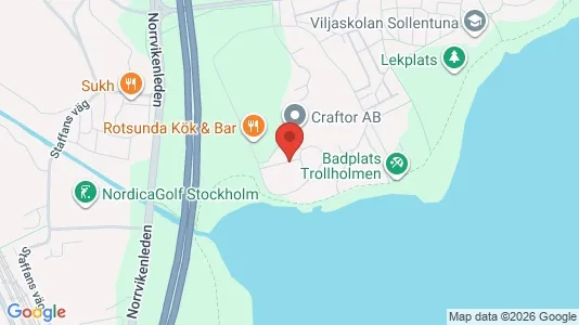 Lagerlokaler att hyra i Sollentuna - kort over placeringen