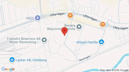 Lagerlokaler att hyra i Partille - kort over placeringen