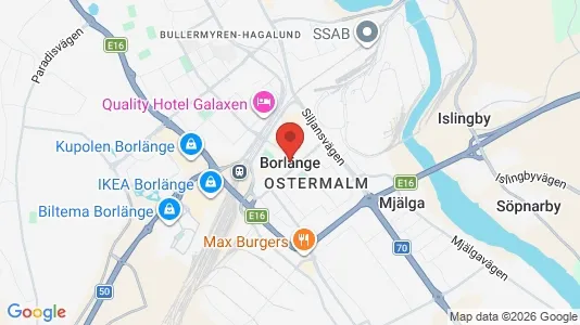 Lagerlokaler att hyra i Borlänge - kort over placeringen