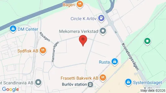 Industrilokaler att hyra i Burlöv - kort over placeringen