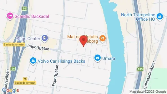 Industrilokaler att hyra i Göteborg Östra - kort over placeringen