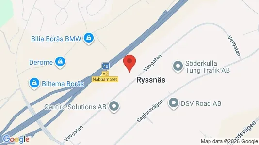 Lagerlokaler att hyra i Borås - kort over placeringen