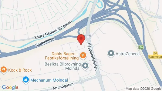 Lagerlokaler att hyra i Mölndal - kort over placeringen
