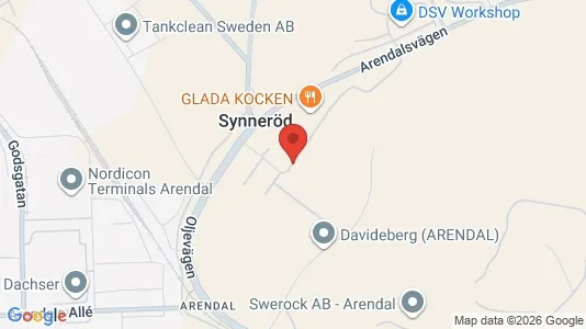 Lagerlokaler att hyra i Västra hisingen - kort over placeringen