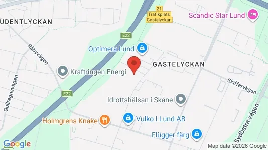 Lagerlokaler att hyra i Lund - kort over placeringen