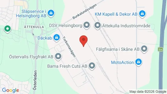 Lagerlokaler att hyra i Helsingborg - kort over placeringen