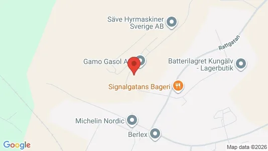 Lagerlokaler att hyra i Kungälv - kort over placeringen
