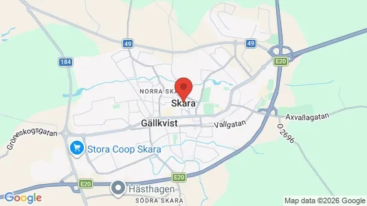 Lagerlokaler att hyra i Skara - kort over placeringen