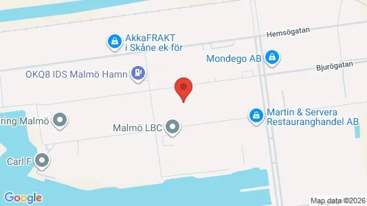 Lagerlokaler att hyra i Malmö Centrum - kort over placeringen