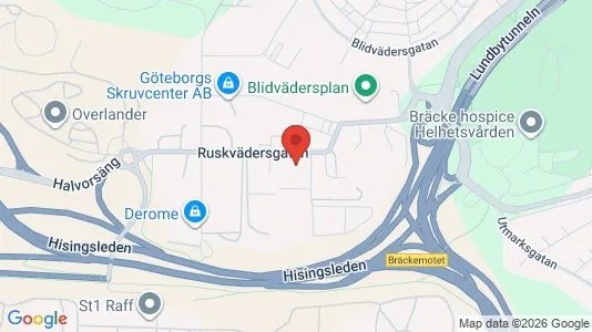 Lagerlokaler att hyra i Västra hisingen - kort over placeringen