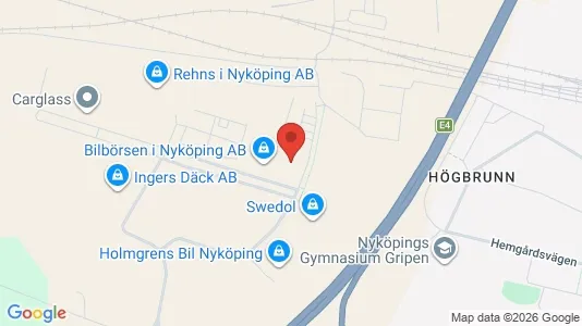 Industrilokaler att hyra i Nyköping - kort over placeringen