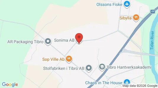 Lagerlokaler att hyra i Tibro - kort over placeringen