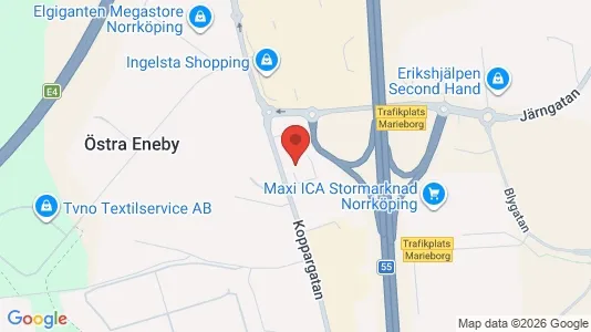 Industrilokaler att hyra i Norrköping - kort over placeringen