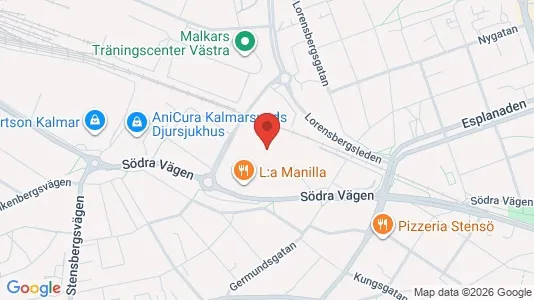Lagerlokaler att hyra i Kalmar - kort over placeringen