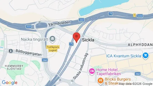 Kontorslokaler att hyra i Nacka - kort over placeringen