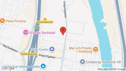 Lagerlokaler att hyra i Göteborg Östra - kort over placeringen