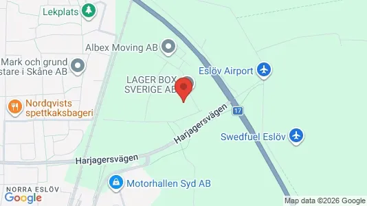 Lagerlokaler att hyra i Eslöv - kort over placeringen