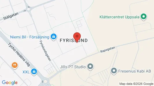 Lagerlokaler att hyra i Uppsala - kort over placeringen
