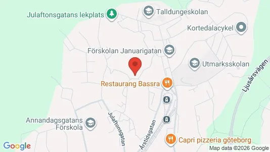 Lagerlokaler att hyra i Göteborg Östra - kort over placeringen