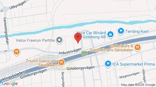 Lagerlokaler att hyra i Partille - kort over placeringen
